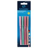 Ручка шариковая Schneider "Tops 505 F Pastel", 4шт., синие, 0,8мм, корпус ассорти, блистер