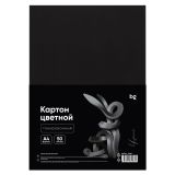 Картон цветной А4, BG, 50л., тонированный, черный, 220г/м2