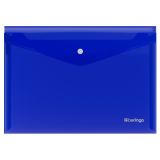 Папка-конверт на кнопке Berlingo "No Secret", А4, 200мкм, синяя