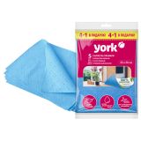 Салфетка для уборки York "Премиум", вискоза, свойства хлопка, сверхвлаговпитывающая, 4+1шт., 35*50см