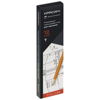Карандаш ч/г Красин «Для черчения» Т (Н), шестигр., заточен.