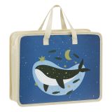 Папка с ручками А4 ArtSpace "The Magic Whal", пластик, на молнии, 10см