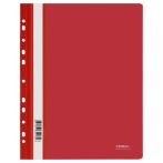 Папка-скоросшиватель пластик. перф. СТАММ А4, 180мкм, красная с прозр. верхом