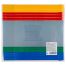 Папка-конверт на zip-молнии СТАММ В6, ПВХ, 120мкм, прозрачная, цветная молния, карман, ассорти