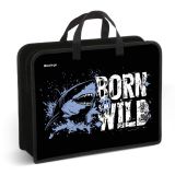 Папка с ручками 1 отделение, А4 Berlingo "Born to be WILD", 340*245*100мм, пластик, на молнии