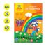 Цветная бумага офсетная А4, Мульти-Пульти, двустор., 16л., 16цв., в папке, 