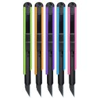 Нож канцелярский 9мм Berlingo "Color Zone", черное лезвие, auto-lock, металл. направл., ассорти, евро