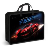 Папка с ручками 1 отделение, А4 Berlingo "Red Racer", 340*245*100мм, пластик, на молнии