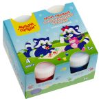 Краски пальчиковые классические Мульти-Пульти "Мои первые пальчиковые краски", 4 цвета, 140 мл, для малышей, 1+, картон