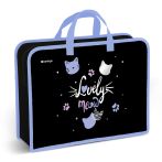 Папка с ручками 1 отделение, А4 Berlingo "Lovely Meow", 340*245*100мм, пластик, на молнии