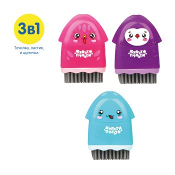 Точилка пластиковая с ластиком Мульти-Пульти 