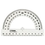 Транспортир 12см, 180° СТАММ, полистирол, прозрачный бесцветный
