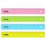 Линейка 16см СТАММ, пластиковая, прозрачная, неоновые цвета, ассорти