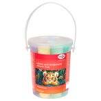 Мелки для асфальта Гамма "Мультики", цветные, 8шт., 8цв., круглые, пластиковое ведро