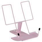Подставка для книг СТАММ, металлическая, с упором, розовая