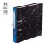 Папка-регистратор OfficeSpace, 50мм, мрамор, черная, синий корешок, нижний метал. кант