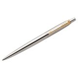 Ручка гелевая Parker "Jotter Stainless Steel GT" черная, 0,7мм, кнопочный механизм, подарочная упаковка