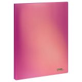 Папка с 40 вкладышами СТАММ "Сияние" А4, 21мм, 700мкм, пластик, розовый