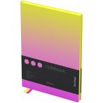 Записная книжка А5 80л., кожзам, Berlingo "Radiance", черный срез, желтый/розовый градиент