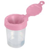 Стакан-непроливайка большой Гамма, пастельный розовый, с крышкой